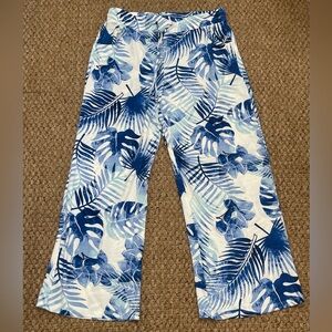 BEACH BREAK FLORAL BEACH COVERUP PANTS BLUE